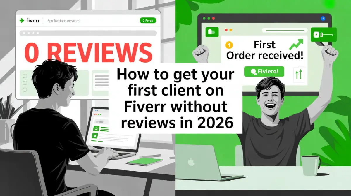 How to Get Your First Client on Fiverr Without Reviews in 2026 (Complete Beginner's Guide)